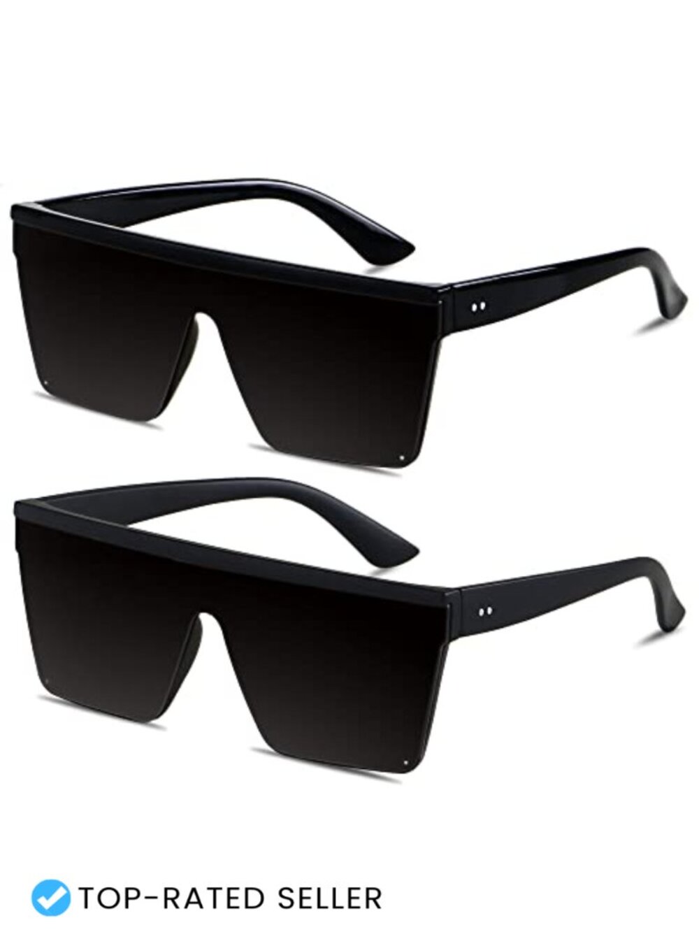 Oversized Flat Top Square Sunglasses for Women Men UV400